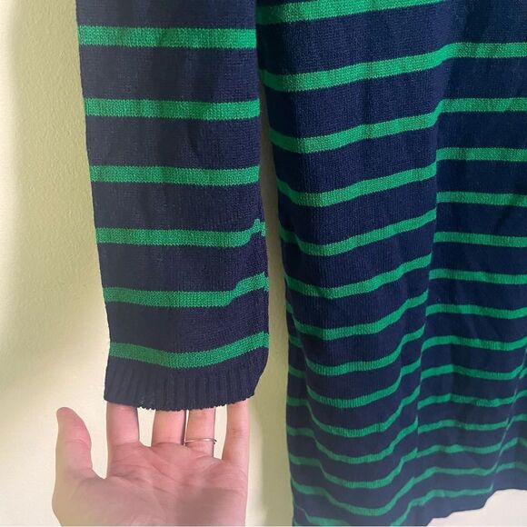 Cotton Emporium Striped Sweater Dress Navy/Green XL - Picture 3 of 5